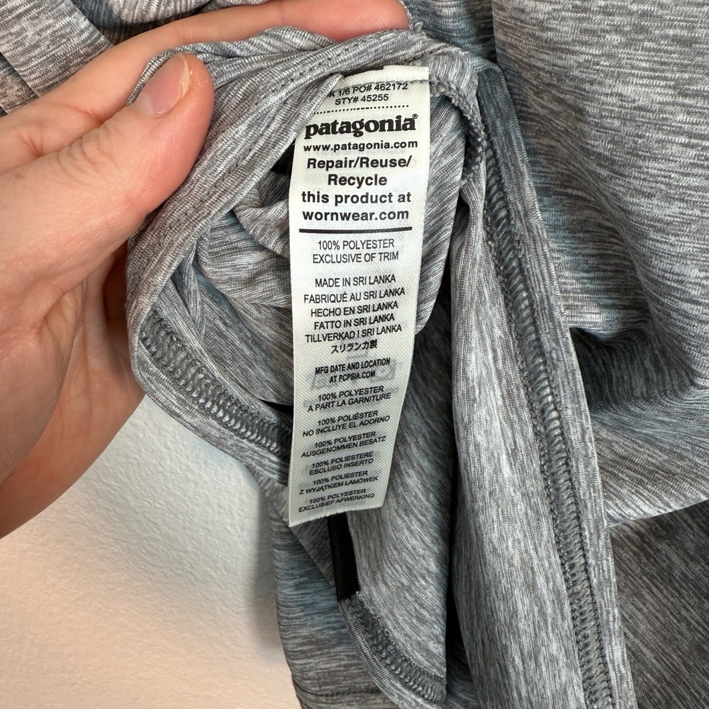 Patagonia Tank Top Mens Medium Heather Gray Crew Neck Sleeveless Athletic - Picture 5 of 5